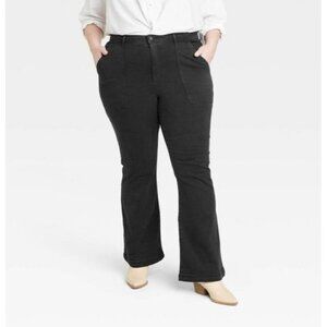 Women's Plus Size 18 High-Rise Anywhere Flare Jeans - Knox Rose Black Denim